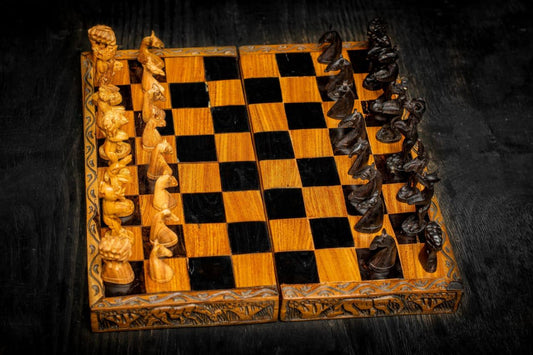 Handcrafted African chess set – classic wood